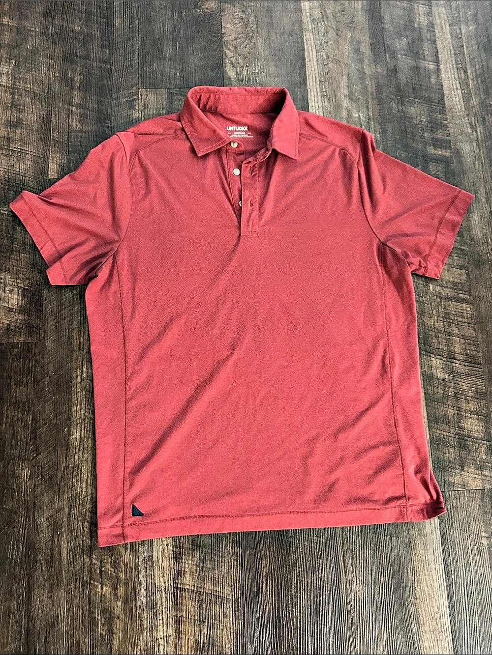 UNTUCKit Clavidor Polo Men M Red Performance Stretch Golf Shirt Untucked Fit